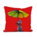 Meerkat Holding Umbrella 100% Polyester Velour Cushion - Original Artwork     202402965908